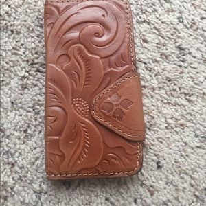 Patricia Nash brown leather phone case iPhone 6/6s